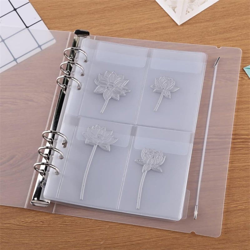 BAOFALI 10 Pack A5 Size Plastic Binder Pockets,6 Holes Waterproof PVC Folders Loose Leaf Bag forBudgeting Loose Leaf Bags Planner Insert Pouches Photo,Document, Stamp & Die Storage Bills Organizer - Image 5
